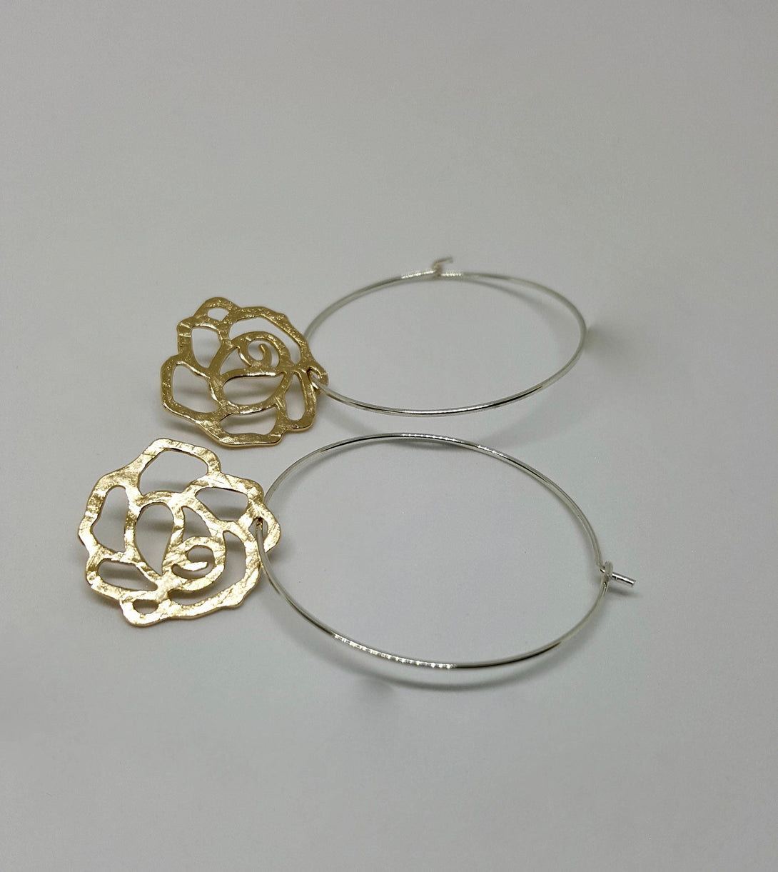 Flower Hoop Earrings, Camellia Jewellery