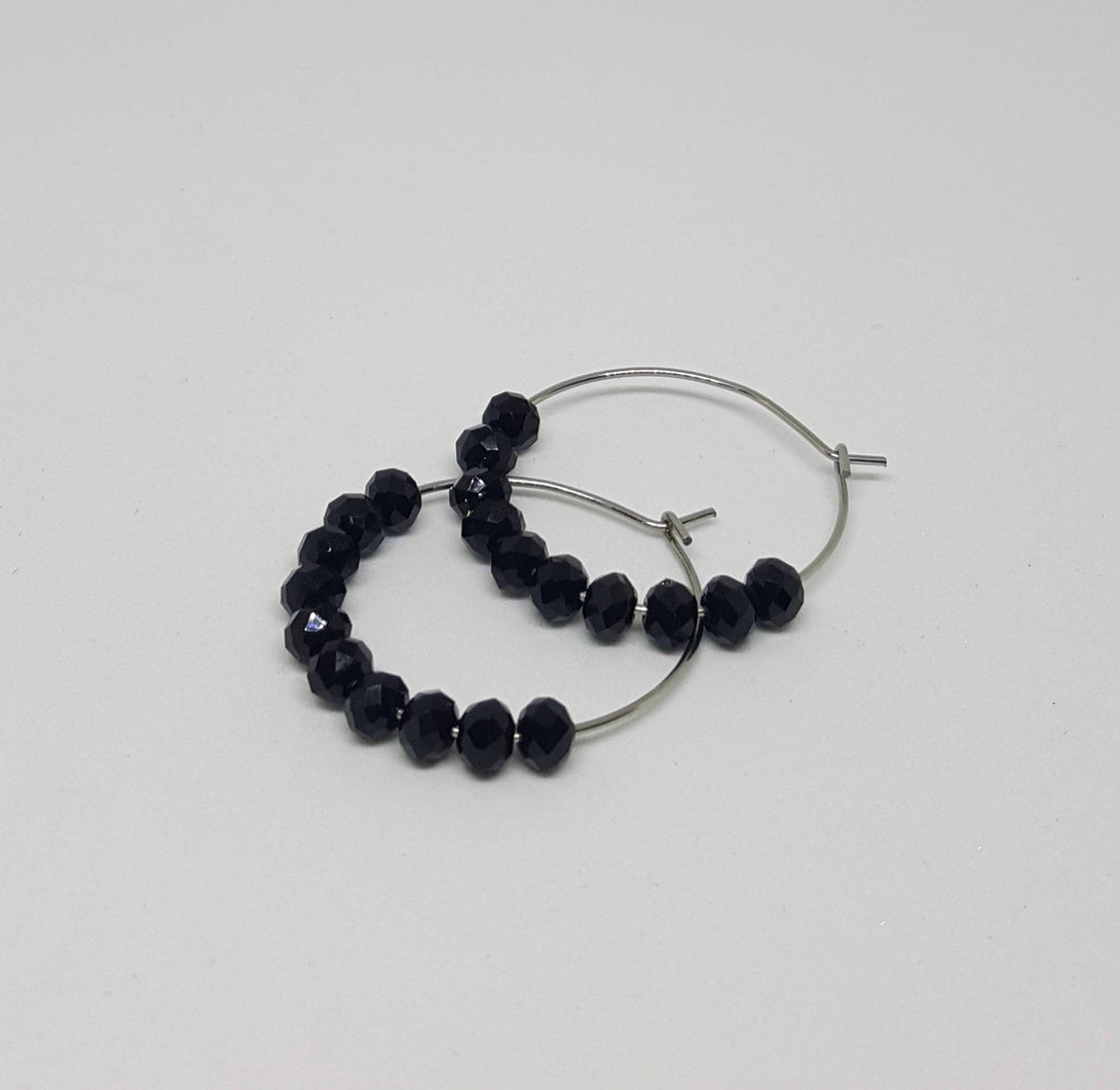 Onyx Gemstone Hoop Earrings