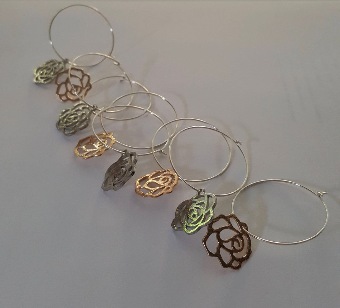 Flower Hoop Earrings, Camellia Jewellery