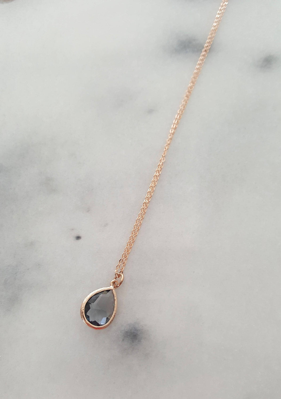 Sterling Silver Rose Gold Plated Austrian Crystal Necklace, Handmade Gifts For Her