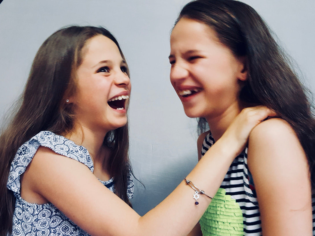 Stainless Steel Star Bracelet With Purple Austrian Crystal And Star For Kids Batmitzvah