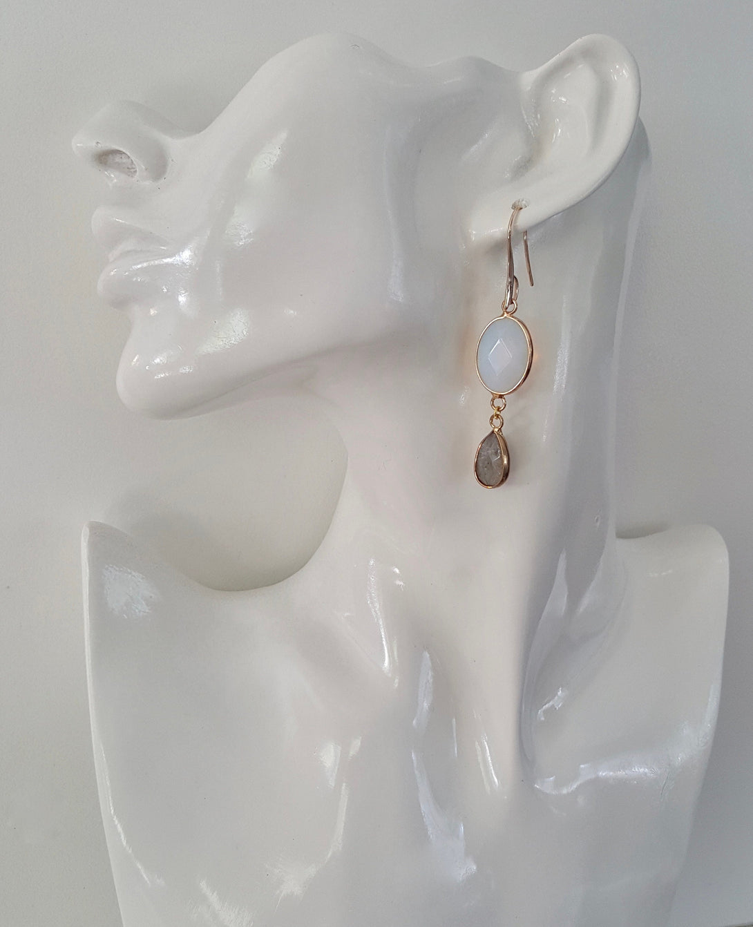 Opal And Labradorite Earrings, February And December Birthstone Jewellery