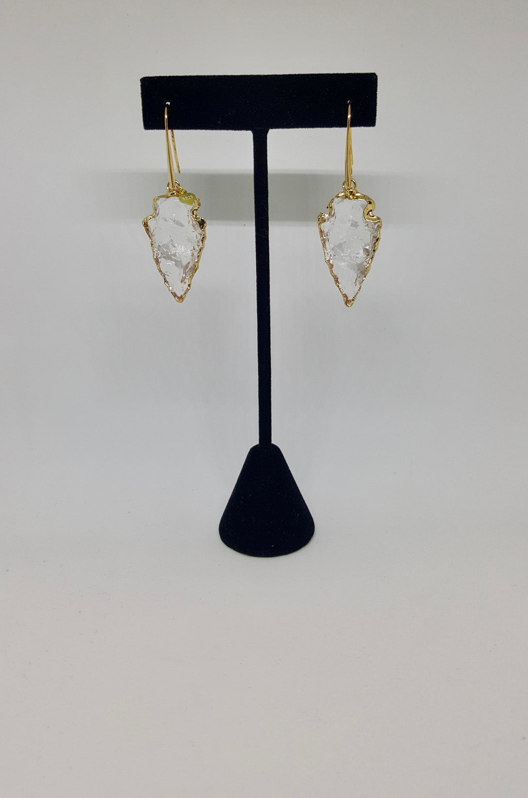 Raw Quartz Crystal Drop Earrings