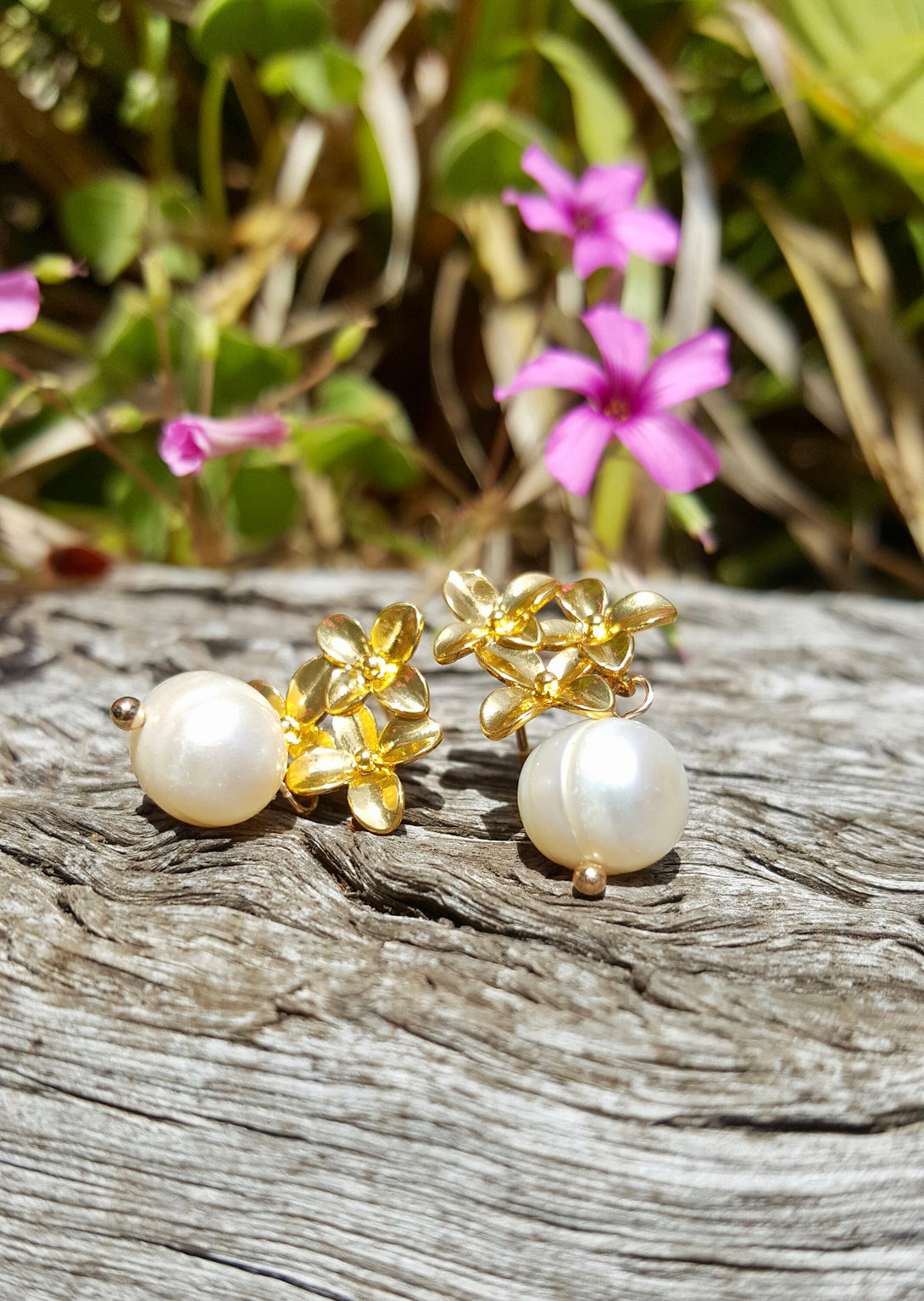 Handcrafted, Bridal Floral Pearl Earrings, June Birthstone Jewellery