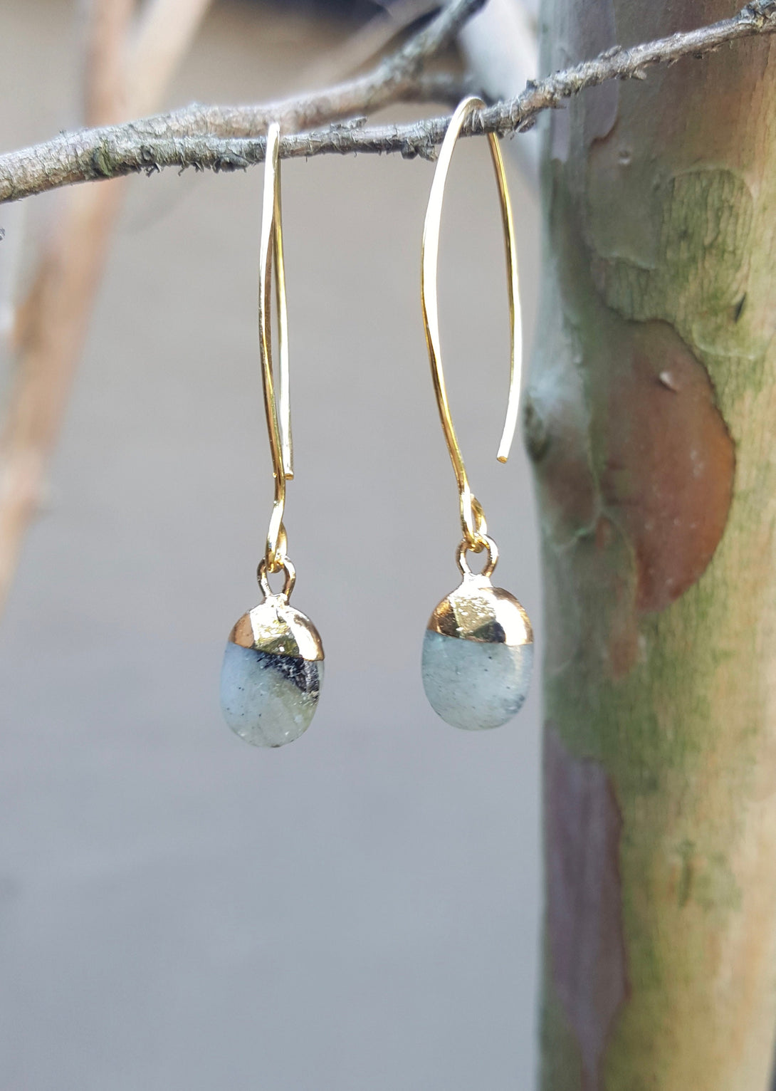 Labradorite Drop Earrings, February And March Birthstone, Stone Of Transformation