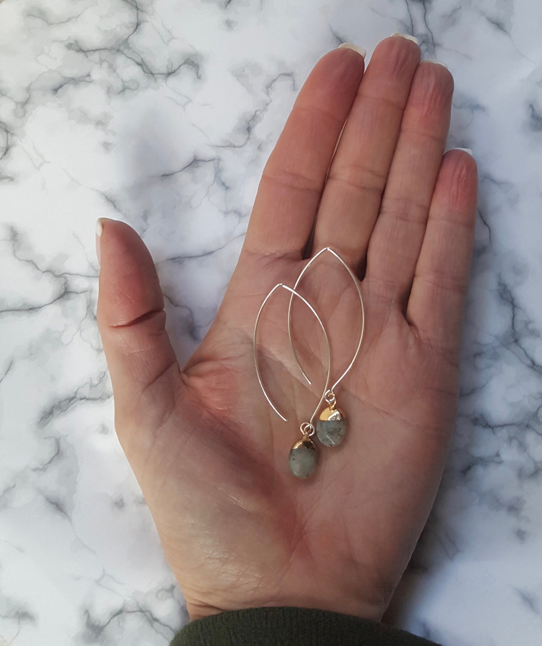 Labradorite Drop Earrings, February And March Birthstone, Stone Of Transformation