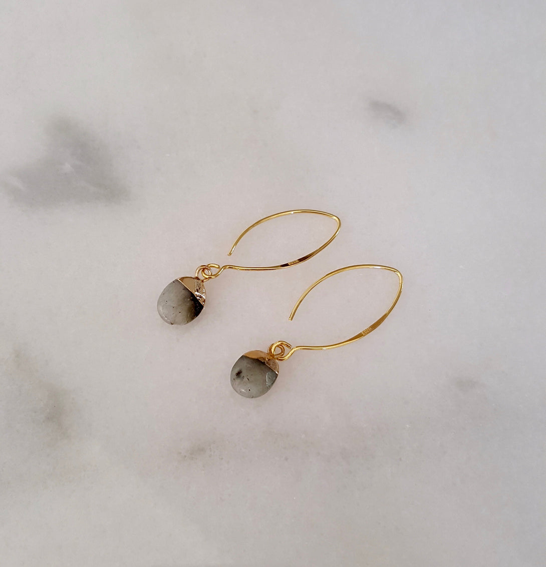 Labradorite Drop Earrings, February And March Birthstone, Stone Of Transformation