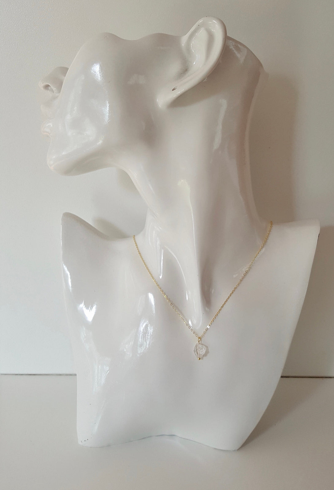 April Birthstone Jewellery, Gold Herkimer Diamond Necklace