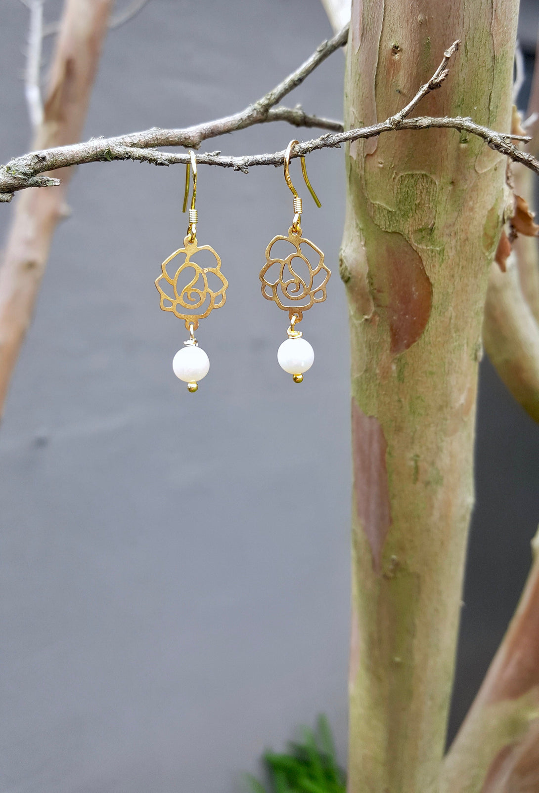 Filigree Flower Pearl Earrings, Symbolic June Birthstone Jewellery