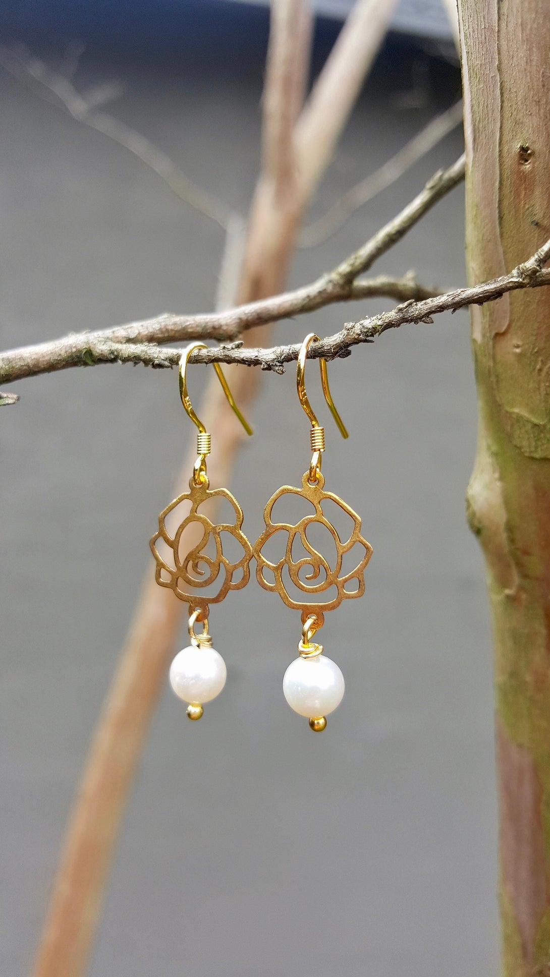 Filigree Flower Pearl Earrings, Symbolic June Birthstone Jewellery