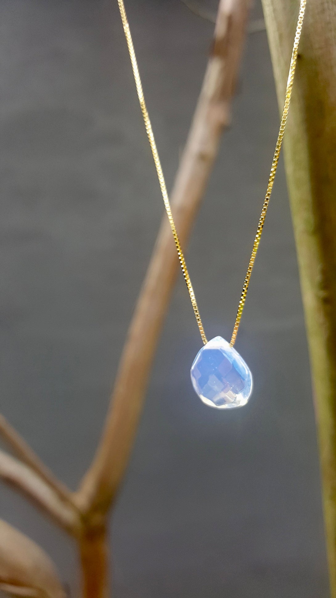 Briolette Opal Necklace In Gold Or Silver, October Birthstone Jewellery