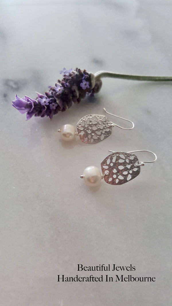 Cut Out Filigree Pearl Earrings, Symbolic June Birthstone Jewellery