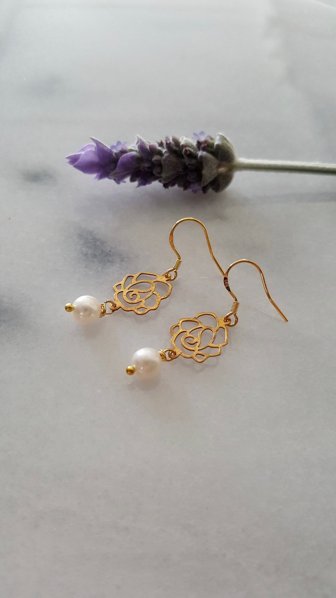 Filigree Flower Pearl Earrings, Symbolic June Birthstone Jewellery