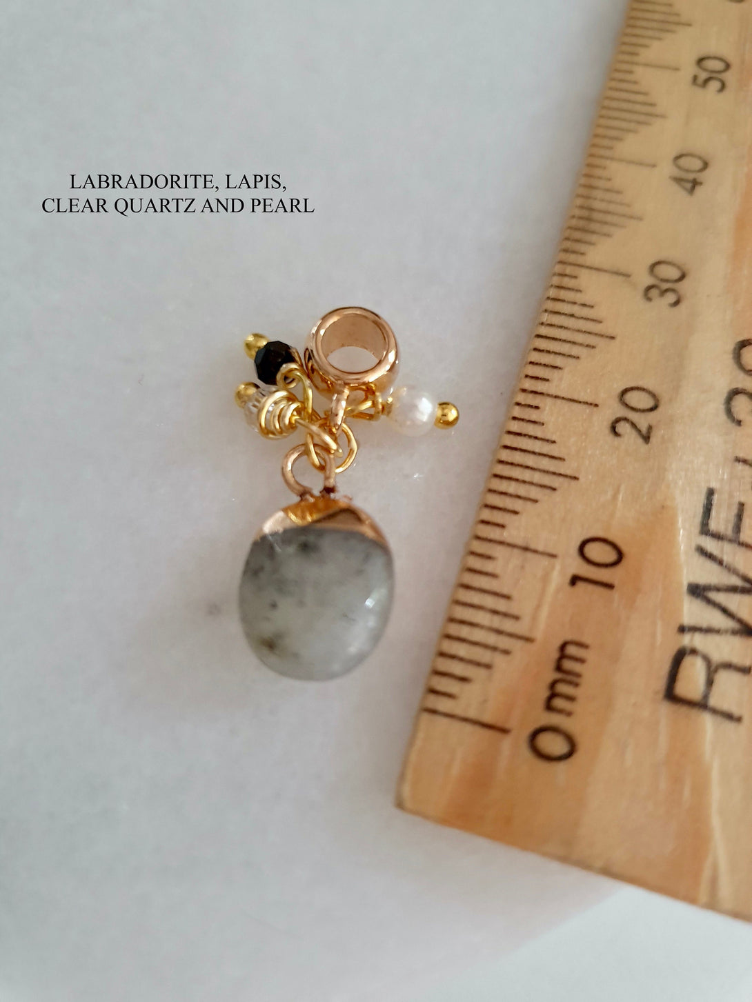 Gemstone Charm Pendant, Slider, Enhancer. Teachers Gift