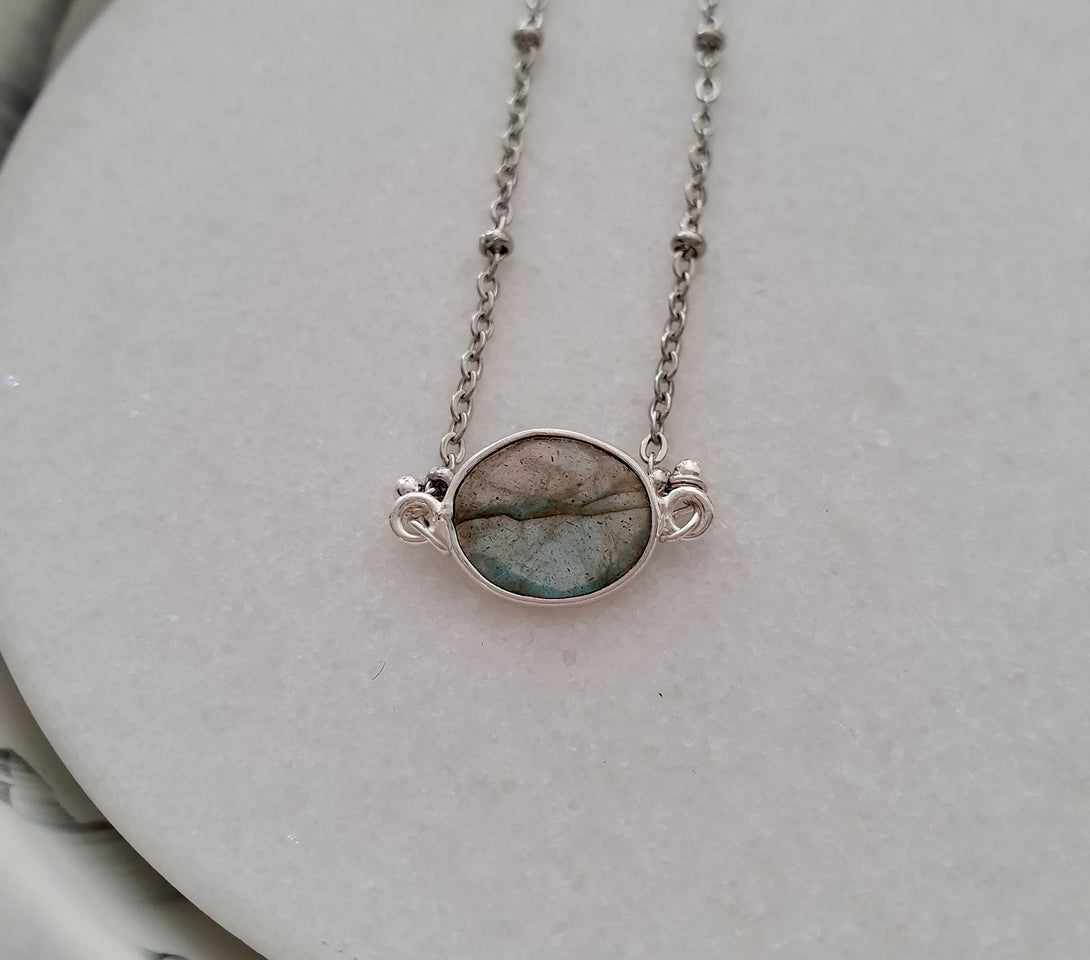 Flash Labradorite Necklace, Birthstone Jewellery