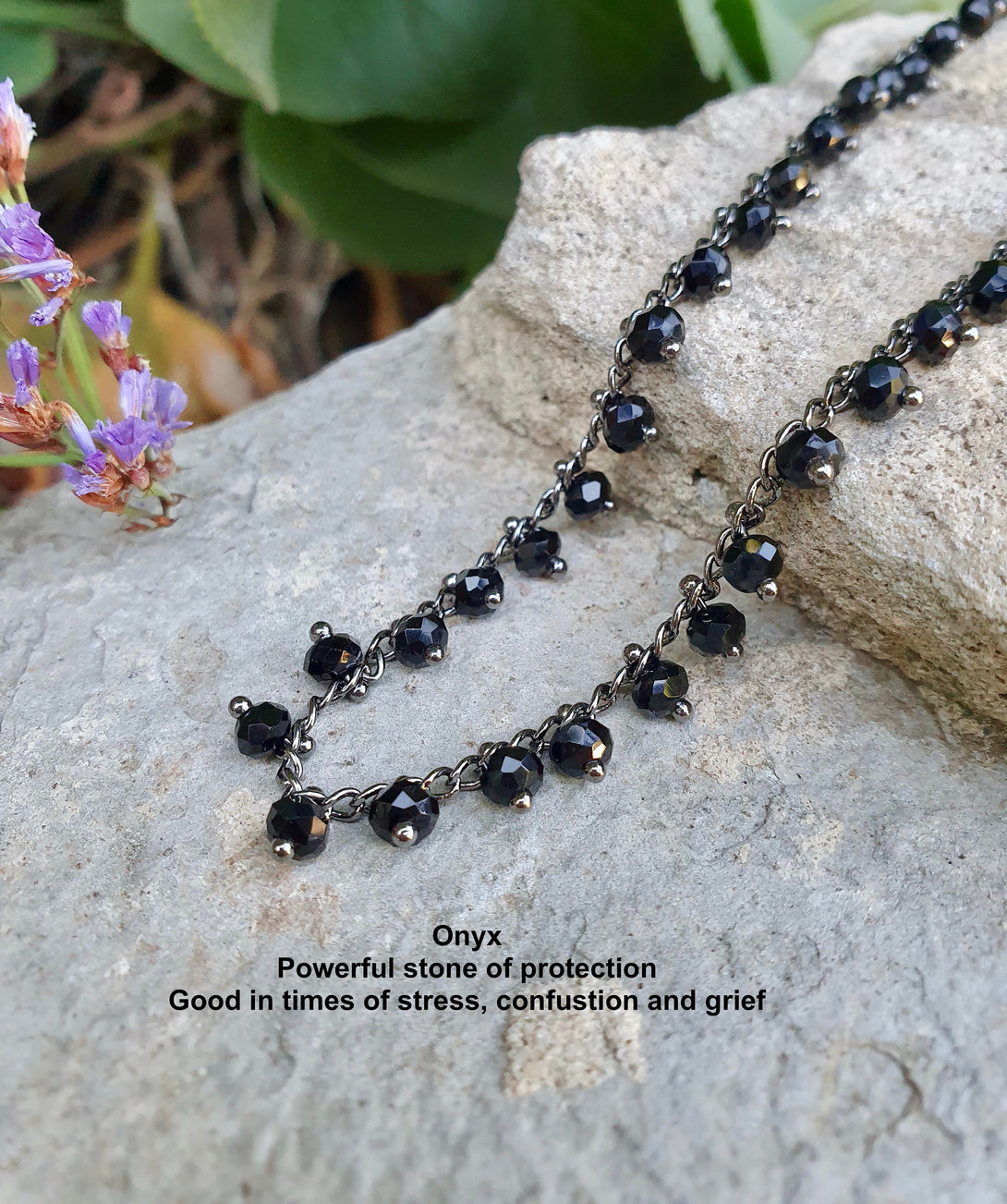 Handcrafted Onyx Bead Necklace