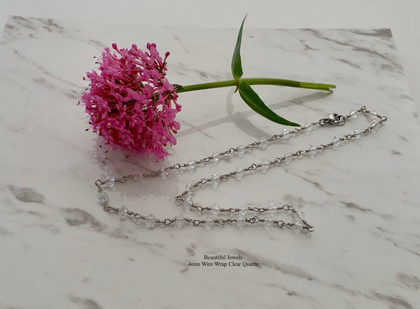 Clear Quartz Necklace, April Birthstone Jewellery