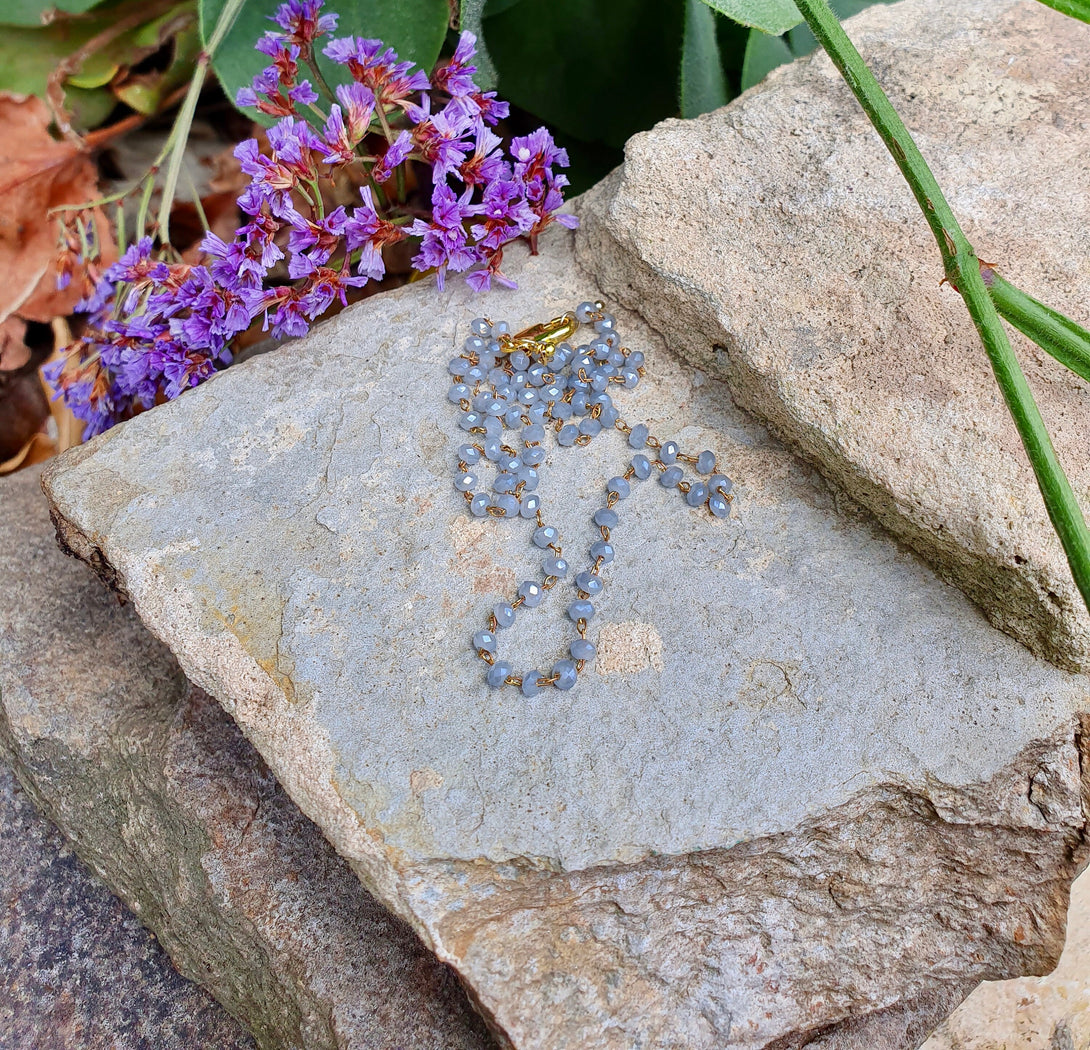 Dainty And Delicate Gemstone Bead Necklace, Handmade Chain Jewellery