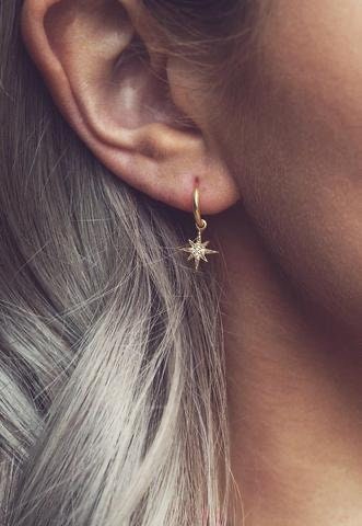 North Star Hoop Earrings, Symbolic Jewellery