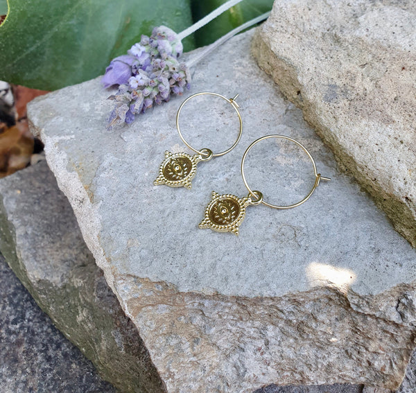 Evil Eye Hoop Earrings, Symbolic Jewellery