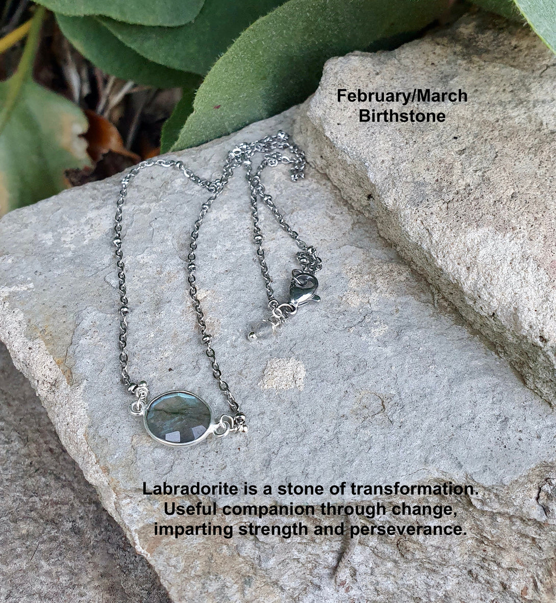 Flash Labradorite Necklace, Birthstone Jewellery