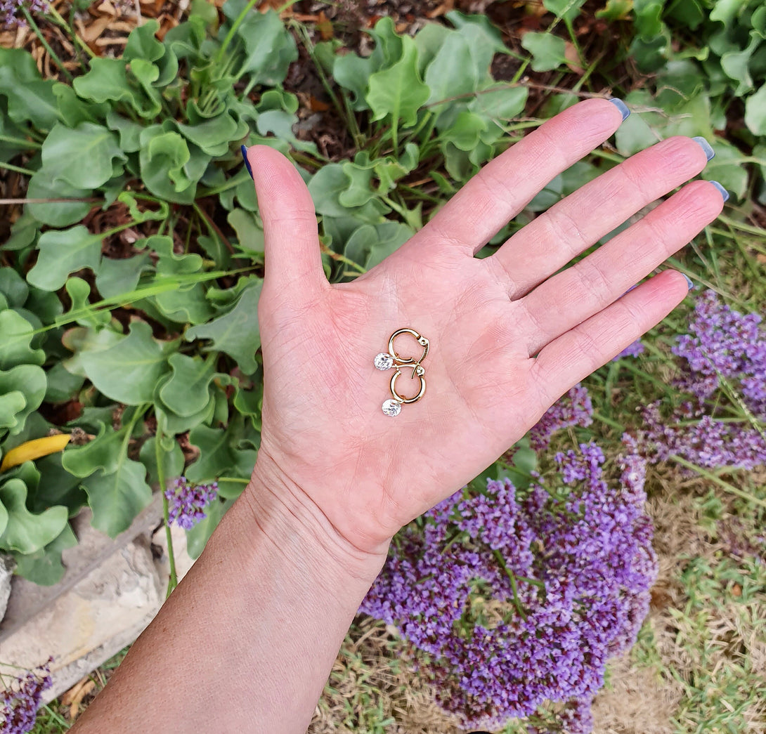 Hypoallergenic Titanium Hoops With Detatchable Mini Zircons