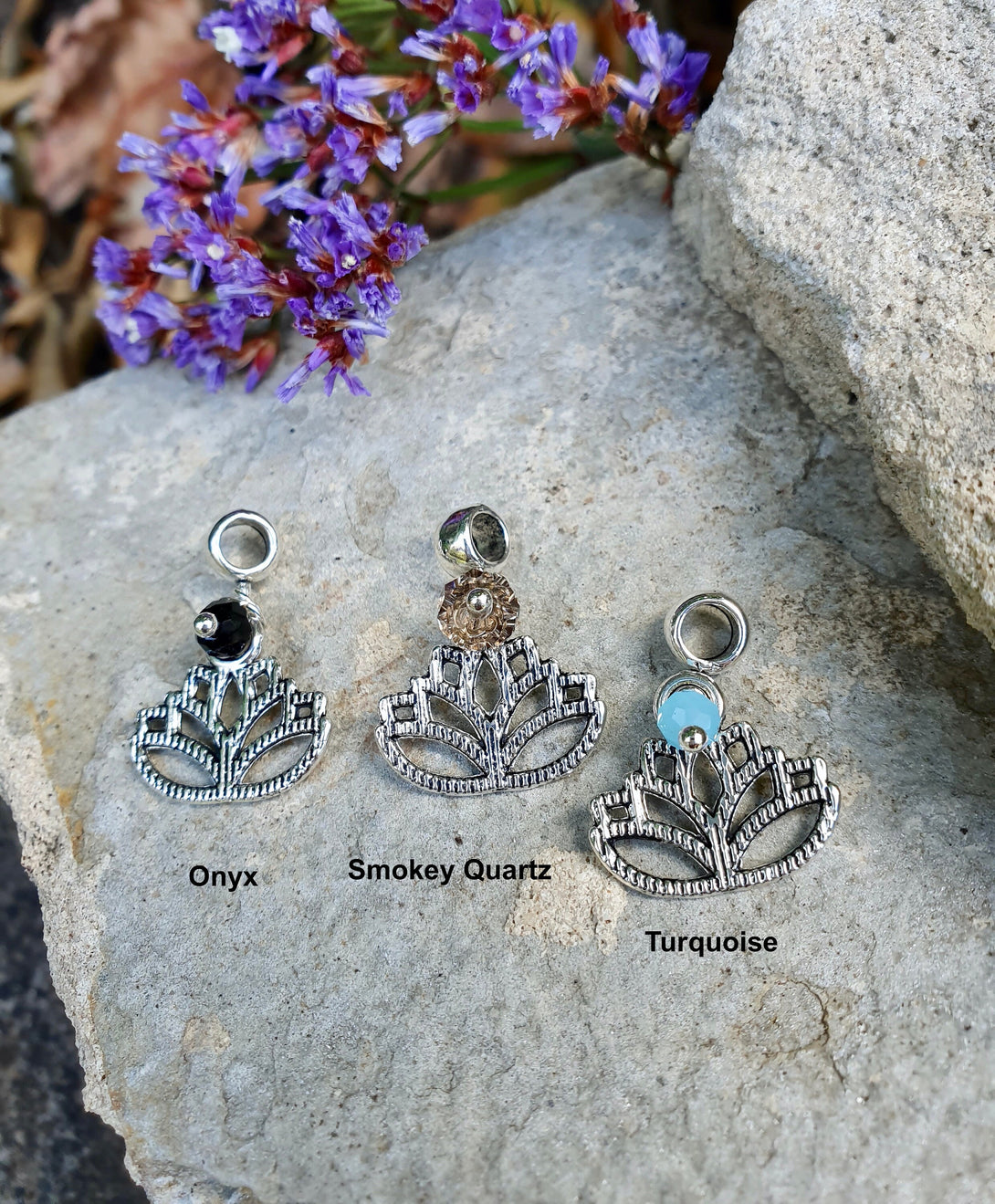 Charms For Necklaces, Lotus, Clover