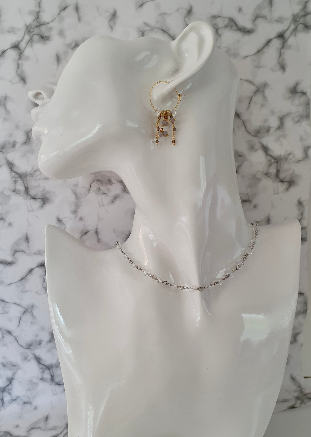 Clear Quartz Necklace, April Birthstone Jewellery