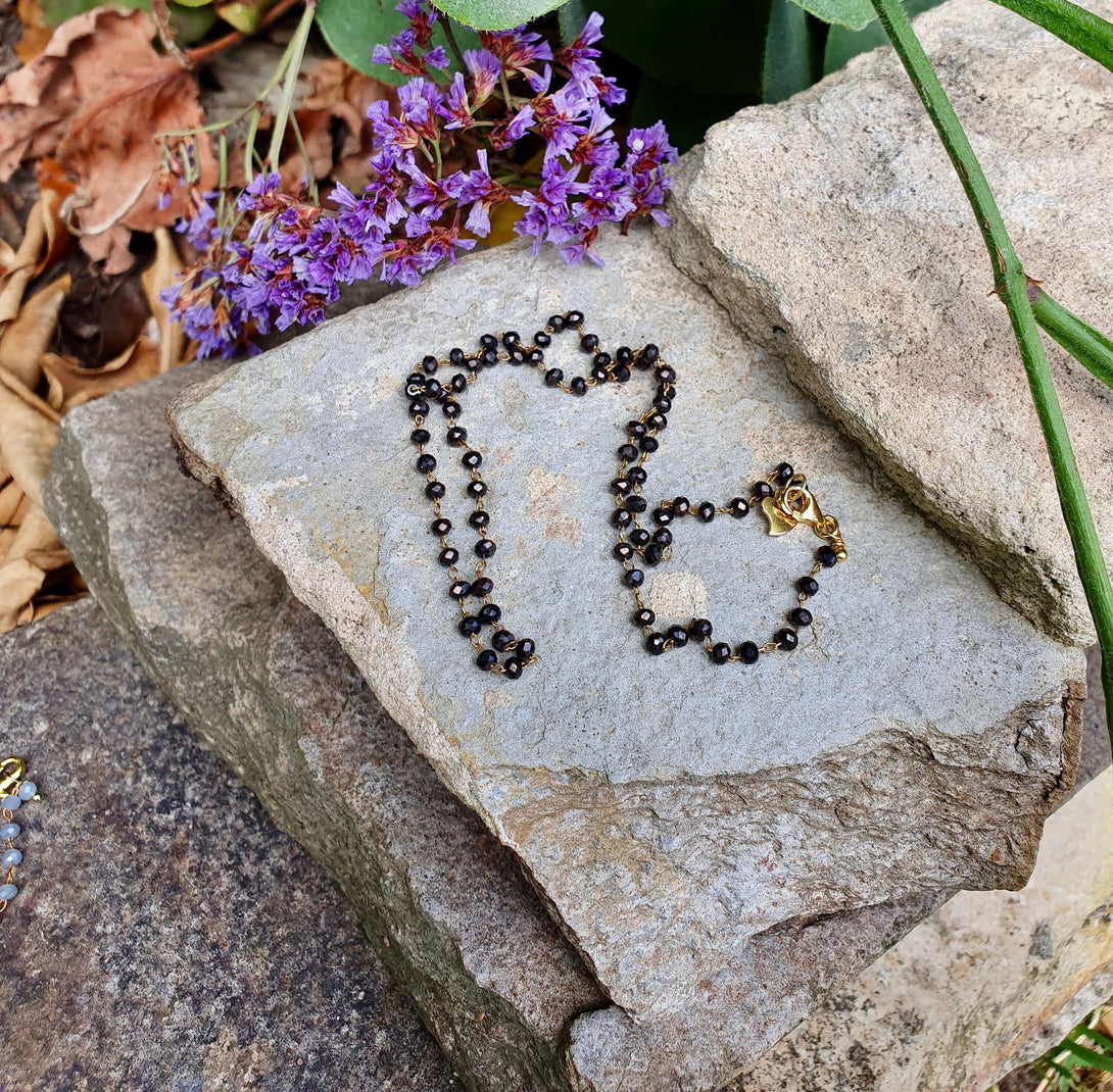 Dainty And Delicate Gemstone Bead Necklace, Handmade Chain Jewellery