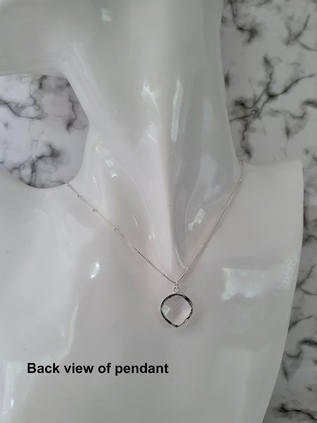 Clear Quartz Necklace, Heart Pendant, April Birthstone Jewellery