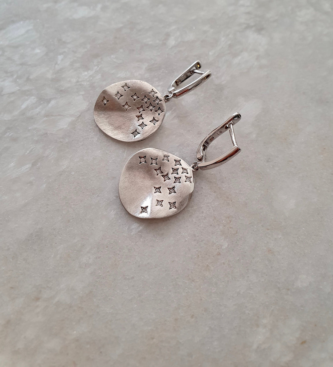 Sterling Silver Constellation Disc Earrings