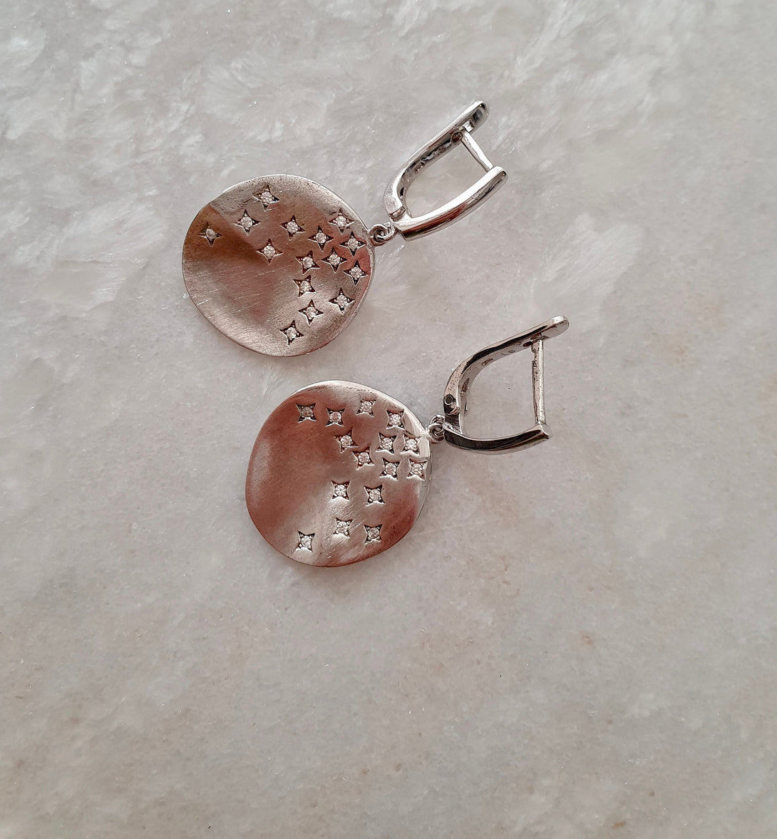 Sterling Silver Constellation Disc Earrings