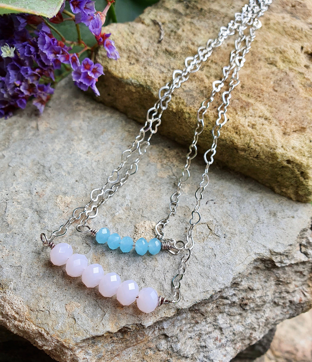 Dainty Gemstone Bar Necklace