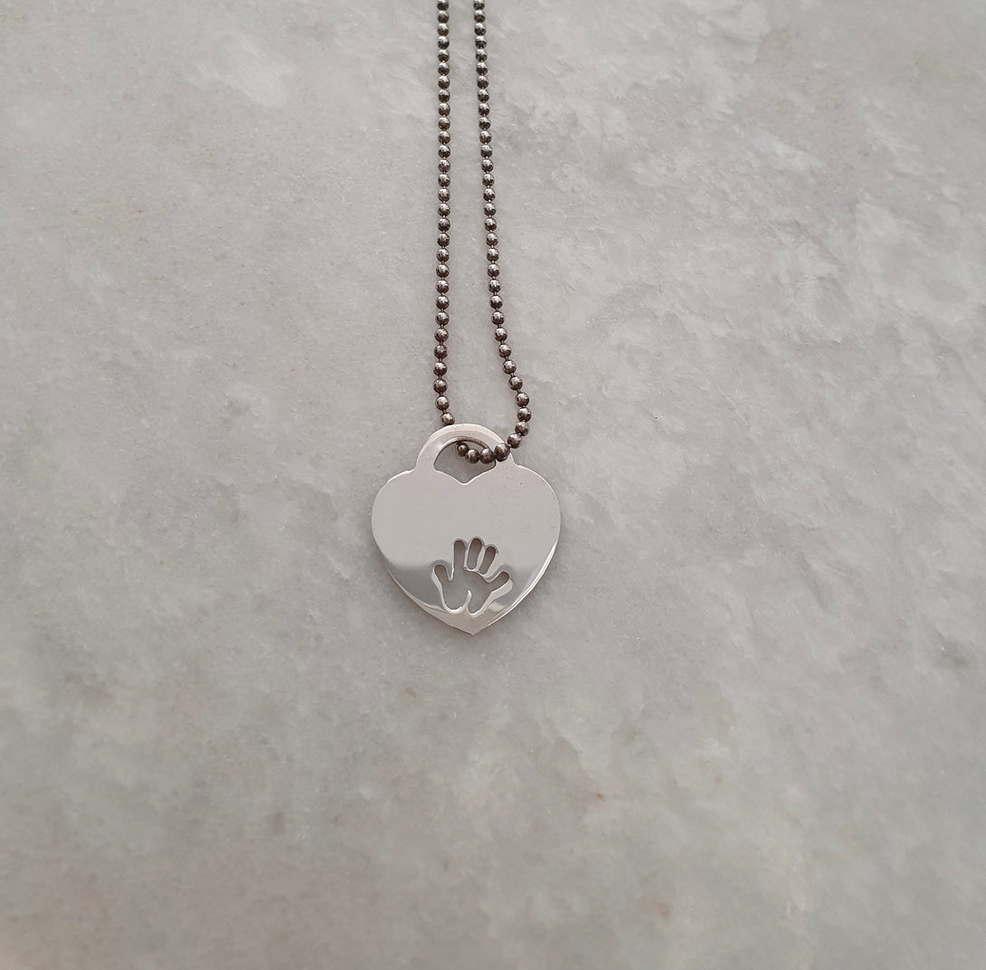 Solid Sterling Silver Hand Stamped Necklace, Italian Jewellery