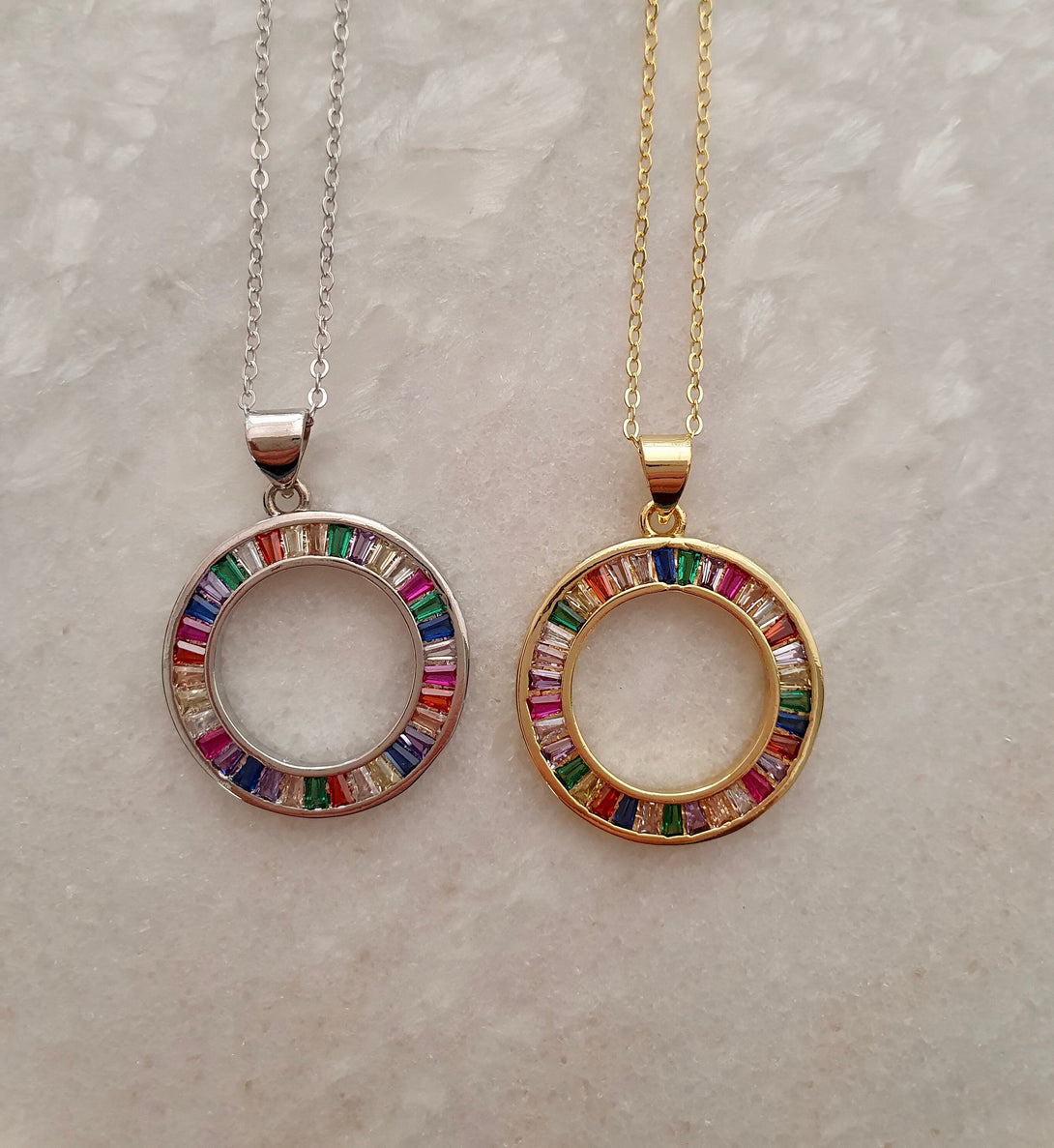 Circle Of Life Rainbow Necklace, Pride Jewellery