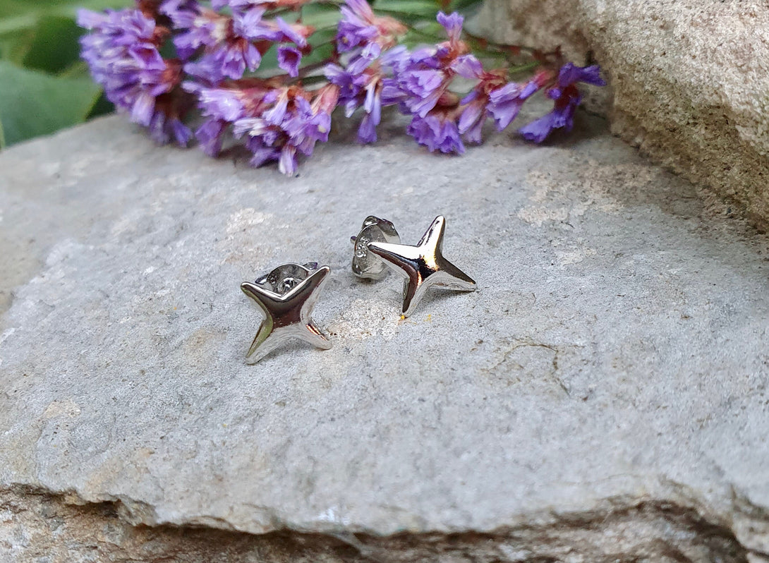 Kiss Stud Earrings, Single Stud, Sterling Silver, Multi Piercings