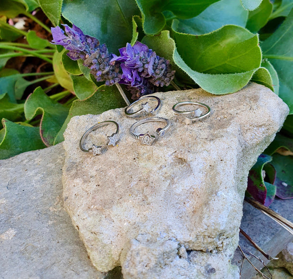 Sterling Silver Adjustable Star Rings