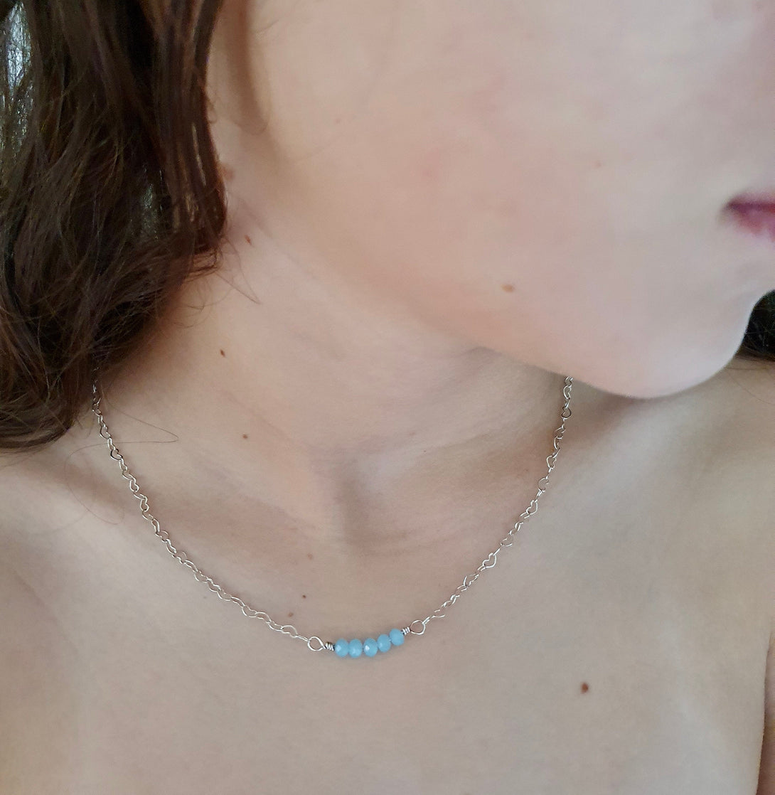 Dainty Gemstone Bar Necklace