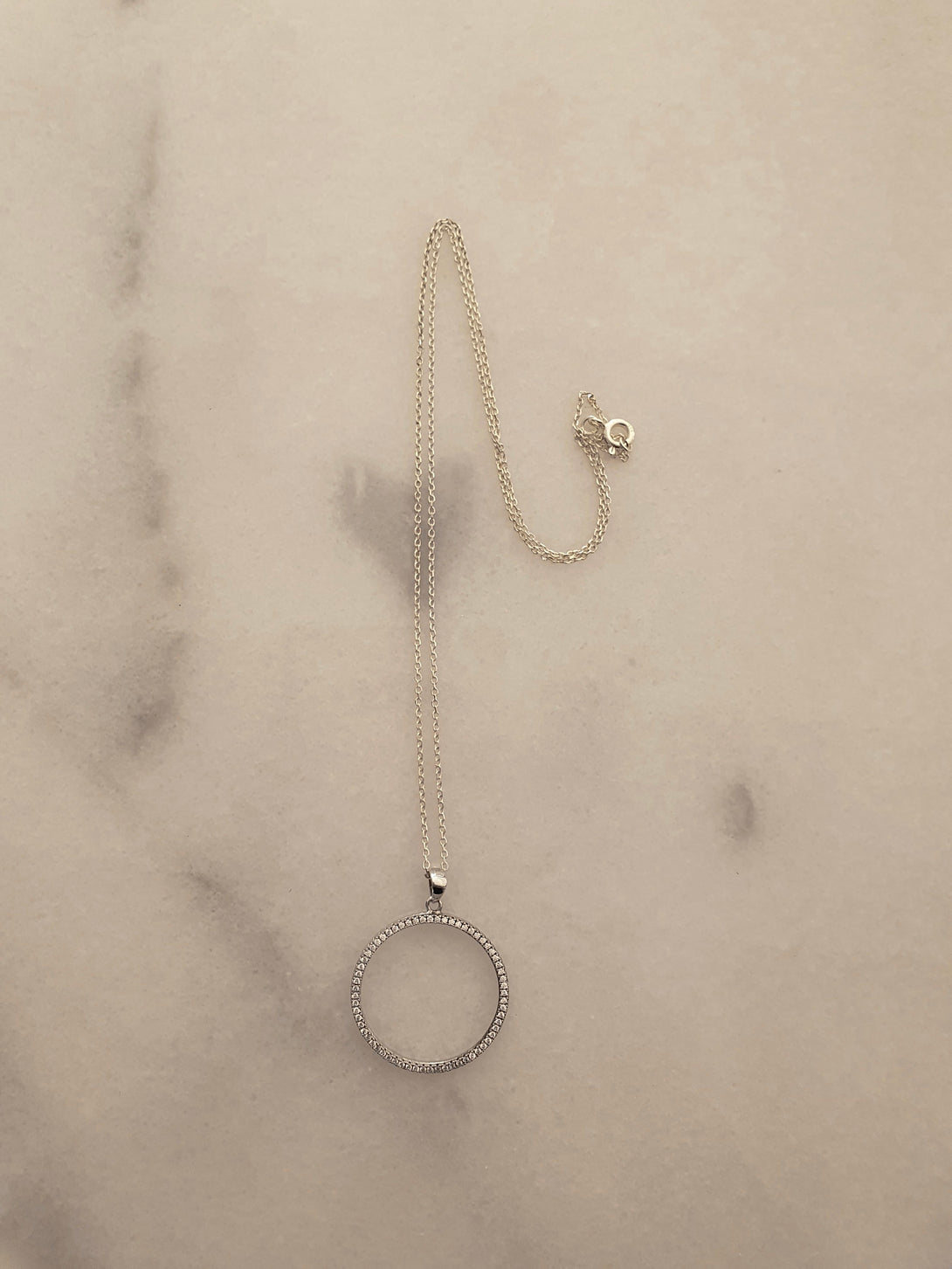 Circle Of Life Necklace In Sterling Silver And Zircon