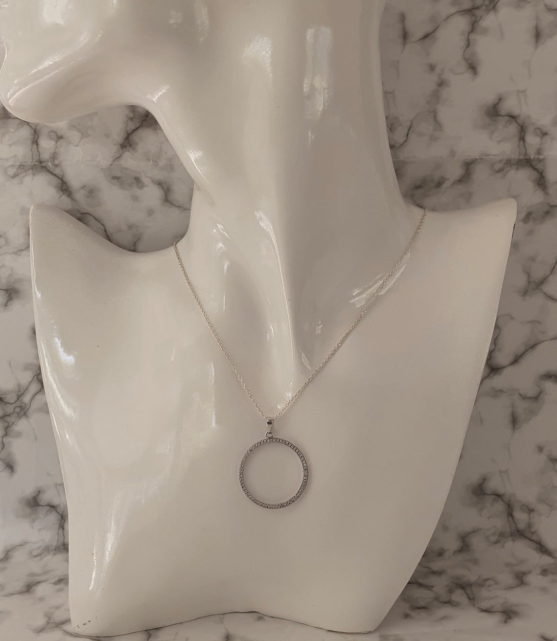 Circle Of Life Necklace In Sterling Silver And Zircon