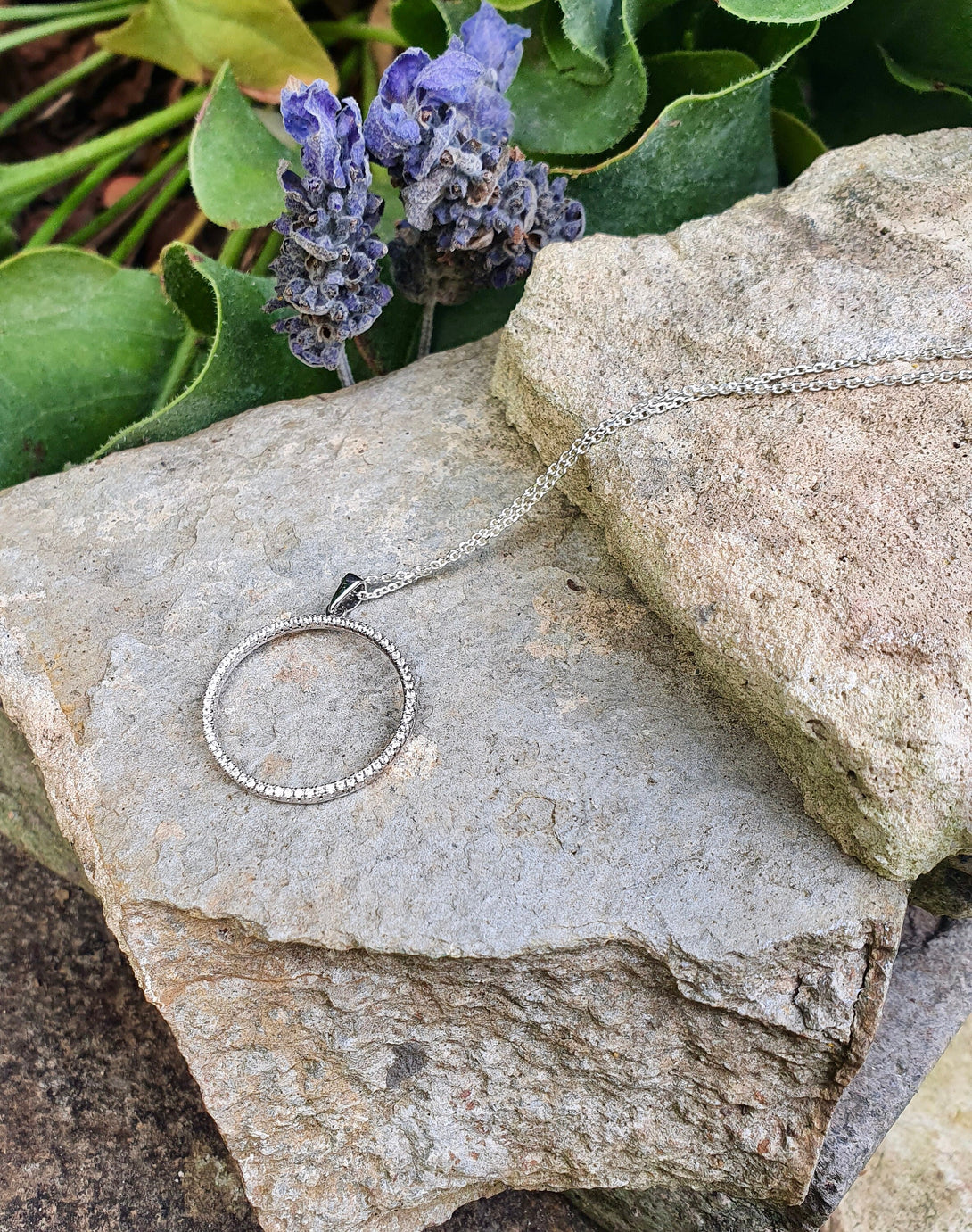 Circle Of Life Necklace In Sterling Silver And Zircon