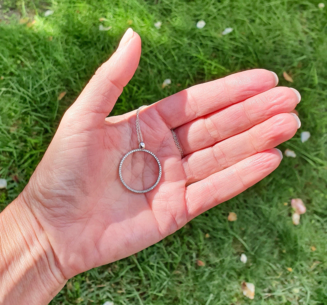 Circle Of Life Necklace In Sterling Silver And Zircon