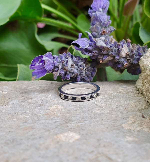 Sapphire Eternity Ring In Sterling Silver