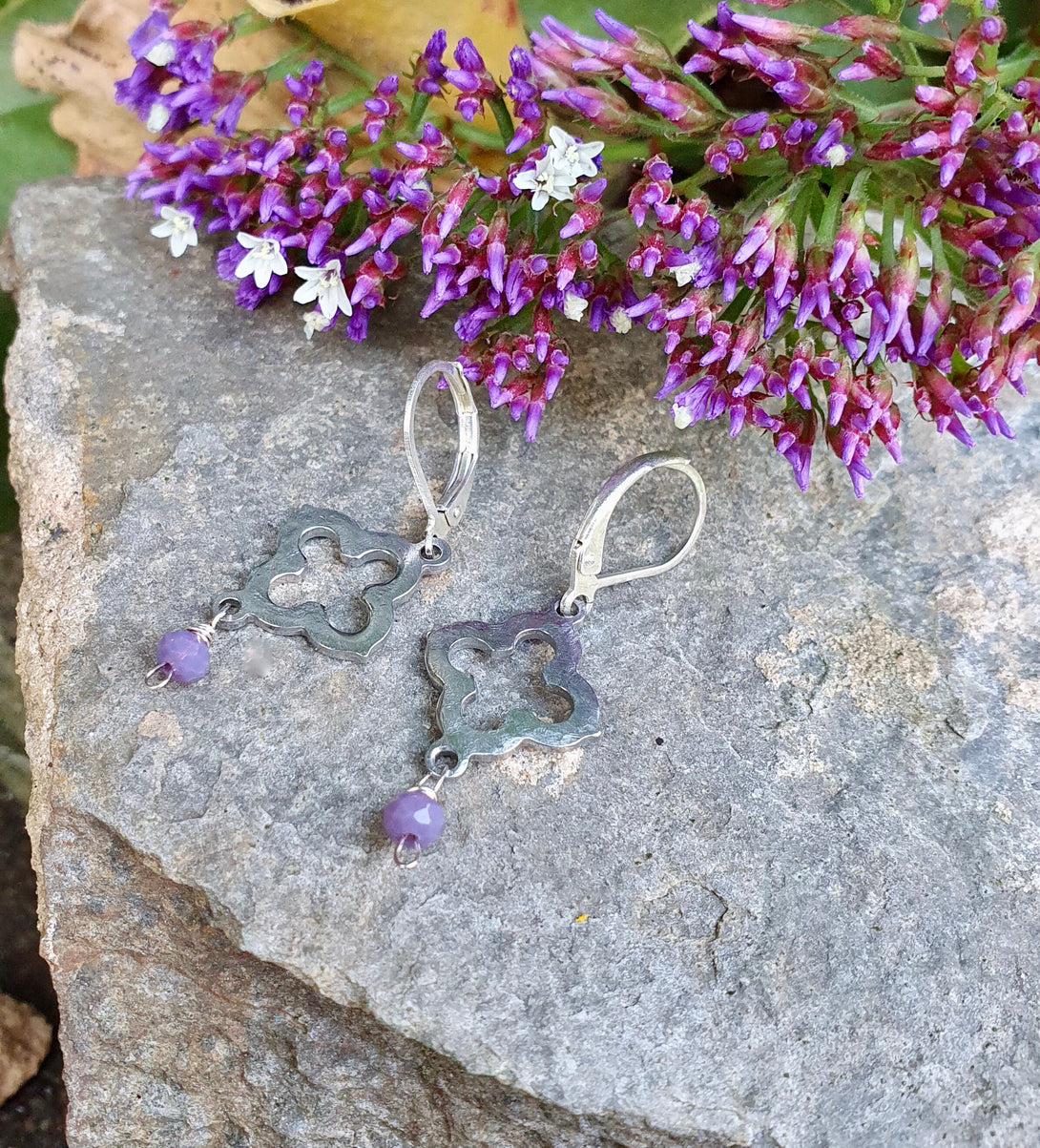 Moroccan Earrings With Gemstone Bead