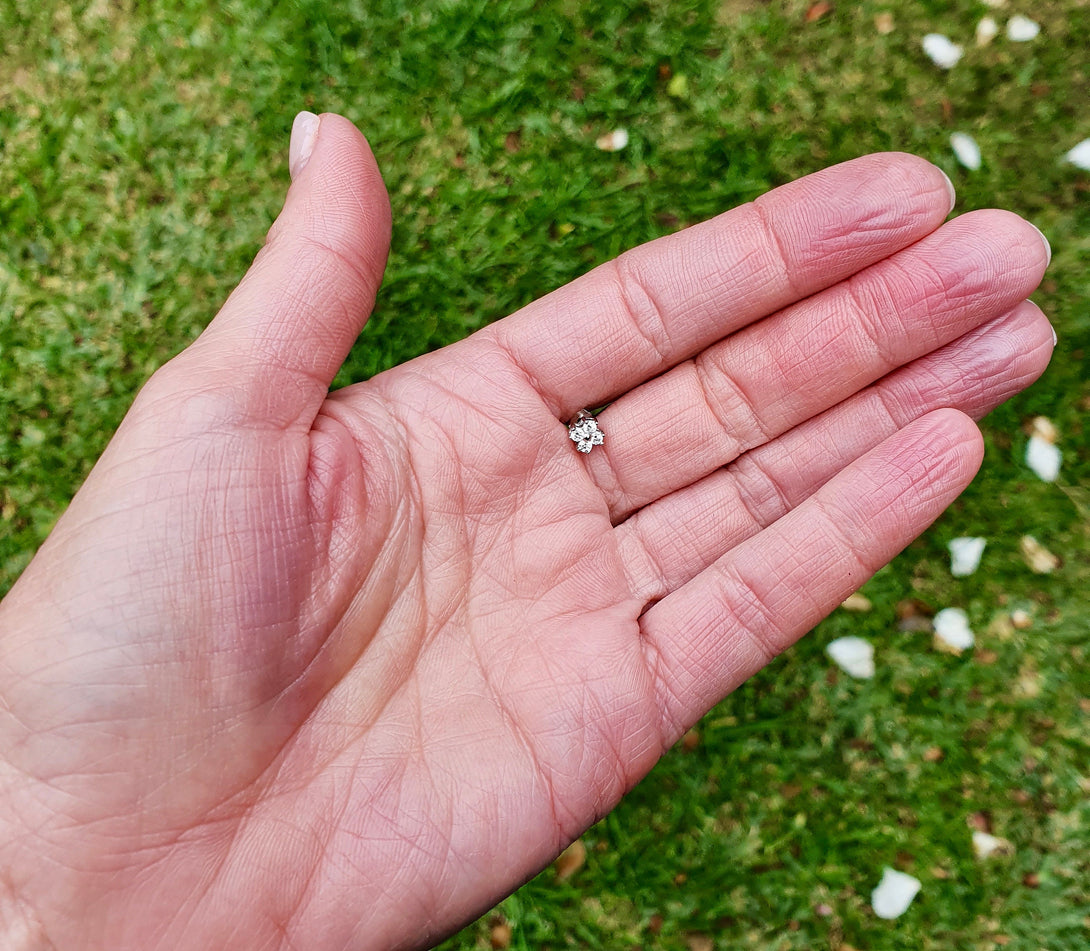 Mini Sterling Silver And Zircon Clover Stud Earrings