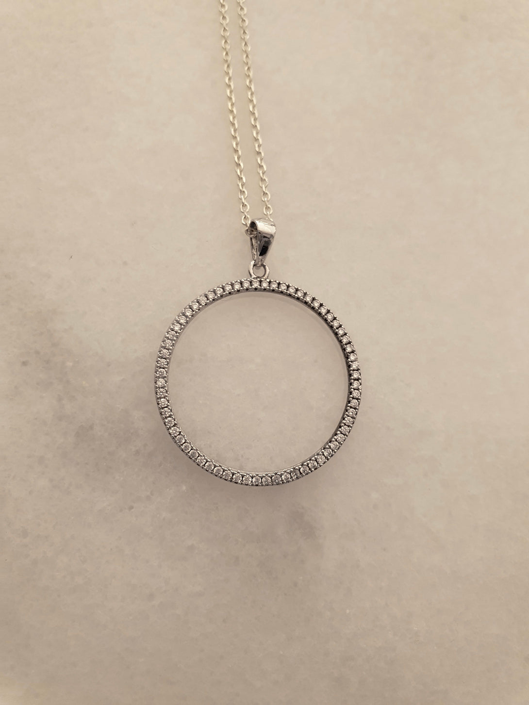 Circle Of Life Necklace In Sterling Silver And Zircon