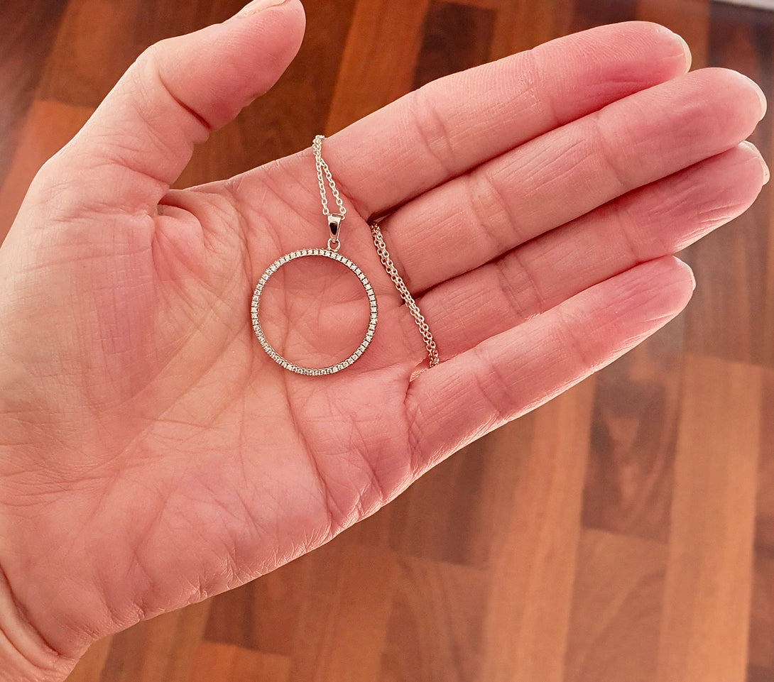 Circle Of Life Necklace In Sterling Silver And Zircon