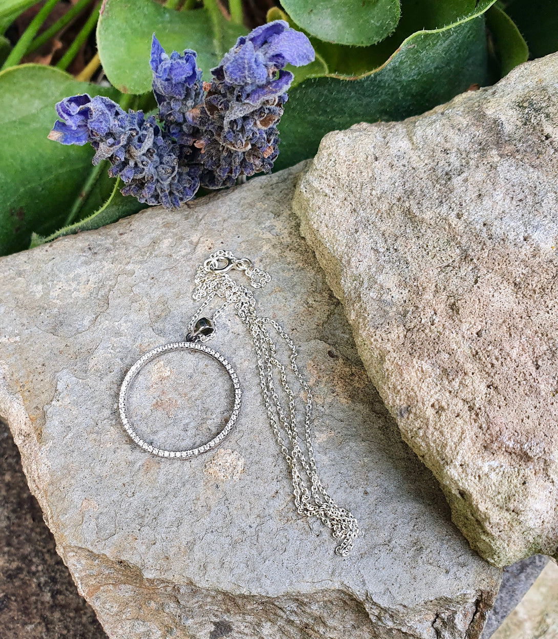 Circle Of Life Necklace In Sterling Silver And Zircon