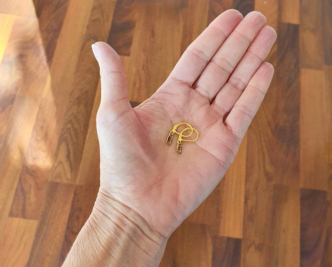 Tiny Gold Padlock Earrings