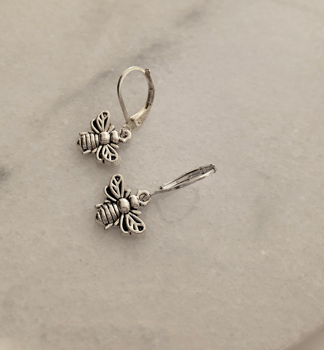 Sterling Silver Bee Hoop Earrings, Inspirational, Symbolic Jewellery